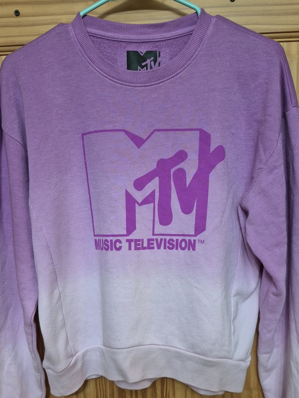 Retro MTV Music Television Purple Ombre Pullover Sweatshirt